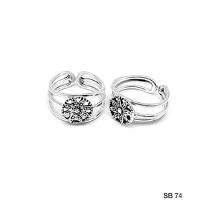 Simran  , 92.5 Purity Silver Size Adjustable  Toe Rings For Women -SILI001TRH