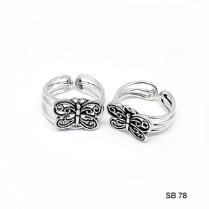  Silver Titli  , 92.5 Purity Silver Size Adjustable  Butterfly design Toe Rings For Women -SILI001TRF