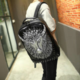 Stylish Backpack With  3D  Animal Head Backpack Special Cool Shoulder Bags for Girls Boys PU Leather Laptop  Bags-PAL001LBS