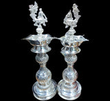 German silver washable fancy designer Peacock Deepam Heavy Gauge -SINI001FDS