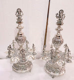 Pair of 2 , Dashavtar Lamps in Antique Finish German Silver -SINI001DL