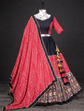 Lehenga choli ,the real essence of gujarati with patola and bandhani print Combination in lehenga choli-GARI001GL