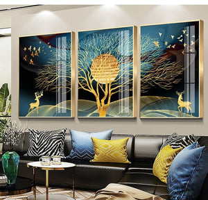 Elegant Luxury Golden Tree Crystal Paintings for Wall Decoration - PAL001WDGT