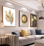 Elegant Luxury Golden Leaves  Crystal Paintings for Wall Decoration - PAL001WDGL
