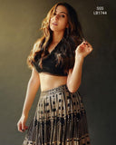 Bollywood Celebrity Sarah  Ali Khan inspired Black Lehenga for Women-SHREE001SAL