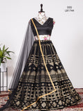 Bollywood Celebrity Sarah  Ali Khan inspired Black Lehenga for Women-SHREE001SAL