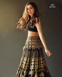 Bollywood Celebrity Sarah  Ali Khan inspired Black Lehenga for Women-SHREE001SAL