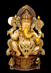 Vignaharta , Antique finish  Ganesha Statue in Brass ( Big Size )  -SINGA001VH