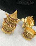 Swarn Kalash , Antique Gold Finish Premium Nagas Work Exclusive Golden Kalash Design Sindoor Box -SADY001K