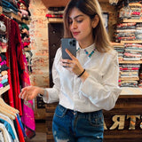 ikkneha ,The Unique World  White Classic Shirt for Trendy Girls-SHIVAY001TSW