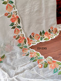 Elegant  White Georgette Salwar Suit Material for women -RIDA001SSMB