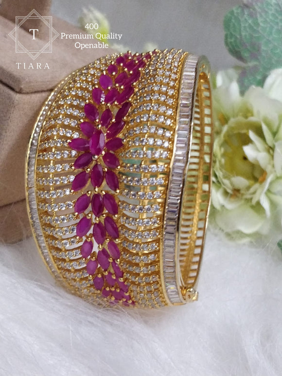 Pink stone studded Gold Finish Bracelet for Women -SANDY00BW