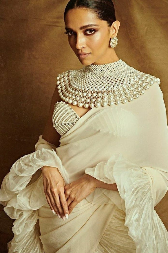 Deepika Padukone inspired Trendy Pearl Bustier Necklace for Women