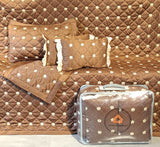 Brown Shade King Size Premium Bed Cover Set  (5 pcs set)-TEX001BCBR