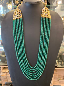 Pastel Green Zainab ,elegant Long Semi Precious Bead Necklace for Women-AFREE001LBNSPG