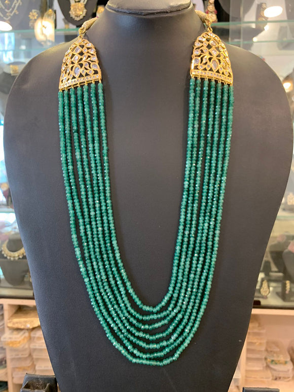 Pastel Green Zainab ,elegant Long Semi Precious Bead Necklace for Women-AFREE001LBNSPG