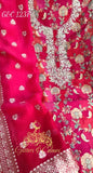 Pure Silk unstitched shirt with beautiful Zari  and  Meenakari weaved (not print) Salwar suit set -AFREE001SS