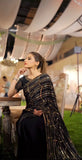 New party wear stylish Black Georgette Sequins Saree -MOE001BS