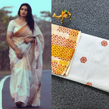 Half and half tissue wave print saree for women -SAHEL001KS