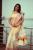 Half and half tissue wave print saree for women -SAHEL001KS