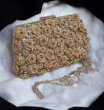 Gold Shade Modern Rose Art Design Premium Clutch for Women-TBC001RCG