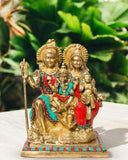 Shiva Parivar Statue with stone work in Brass -EXP001SP