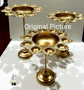 Combo of 2 sets of Gold finish Diya Urlis Set for Decoration-SUHA001US