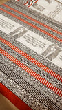 Bengali Beauty , Pure Handloom Cotton Saree with Handblock Print Bengali Scripts-ETHNIIC001BS