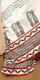 Bengali Beauty , Pure Handloom Cotton Saree with Handblock Print Bengali Scripts-ETHNIIC001BS