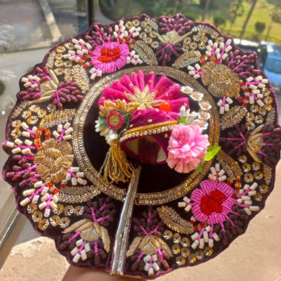 Vydehi  , Elegant  Designer Poshak with Mukut for Laddu Gopal-BRIJ001EV