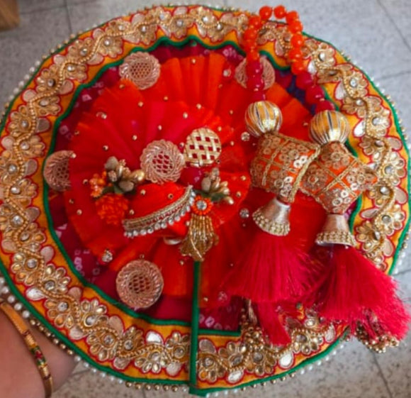 Shobhika, Elegant  Designer Poshak with Mukut for Laddu Gopal-BRIJ001ER