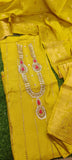 Yellow Silk Salwar suit material with Banarasi Duppatta-BEGU001SS