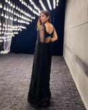 Black Celebrity Style Sequins Saree for women-SHREE001BRS
