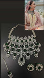 Bollywood Diva Kiara Advani Inspired Heavy Bridal Necklace Set with Maangtika  for women -SANDY001KA