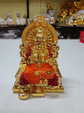Pure Silver and 24 kt  Gold Coated Ganesh  idol with Surya Narayan backside vasthu idol ideal for Home  and Pooja decor-SIL001GI