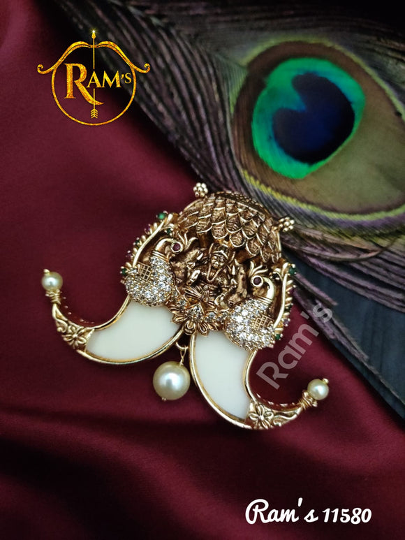 Lakhi , Gold Finish Puligoru Pendant with Goddess Lakshmi Design -LR001PPC