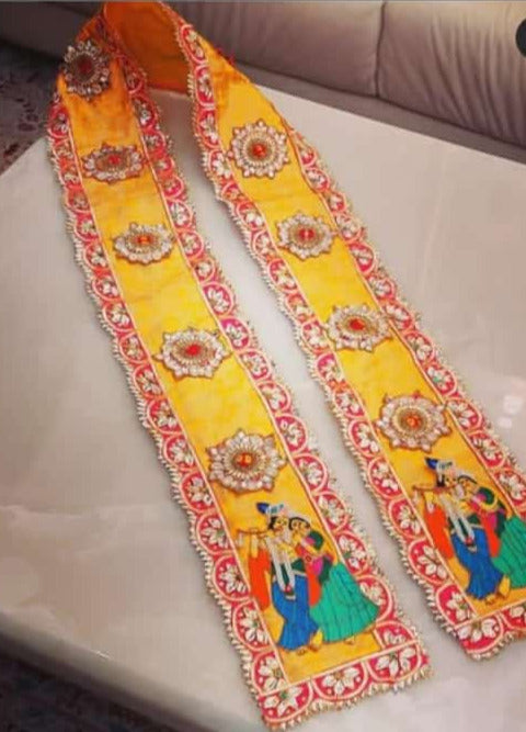 Beautiful Designer Radha Krishna Design Shawl / Stole for Men -BRIJ001MS