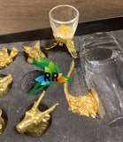 Golden Zodiac Shot Glasses with flask jug-SKD001GSC