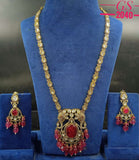 Gajagamini , elegant Victorian Finish Long Necklace Set for Women-NEER001LNS