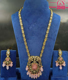 Gajagamini , elegant Victorian Finish Long Necklace Set for Women-NEER001LNS