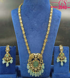 Gajagamini , elegant Victorian Finish Long Necklace Set for Women-NEER001LNS
