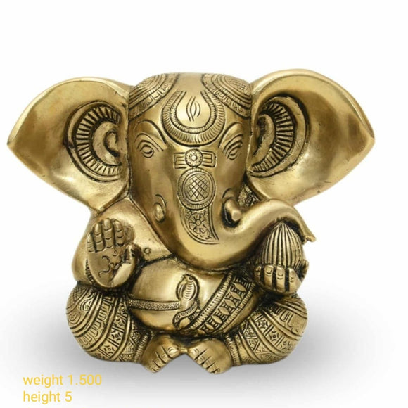 Vinayaka, Cute Ganesha statue in Brass -DEV001BG