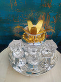 Padmavathi , Silver finish Lotus plate with  Kalasham  and maalaa  Leaf  and Diyas  for Puja Combo -CZY001PKMD