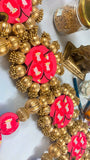 Beautiful Lotus & Pichwai colossal toran with hangings -AVNE001LP