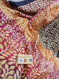 New hand block prints on  pure Silk 3ply Murshidabad Silk Saree for Women-PDS001MSW