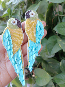 Neel Papiha  , Pure Hand made Parrot  Design light weight Beads earrings for women -YADA001P