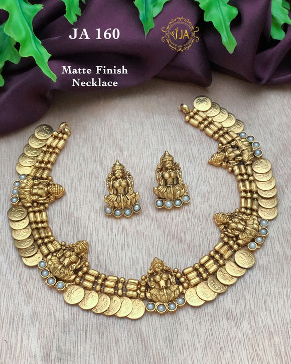 Pearl  studded Coin Laxmi Necklace set for women -ART001CLPL
