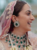 Bollywood Diva Kiara Advani Inspired Heavy Bridal Necklace Set with Maangtika  for women -SANDY001KA