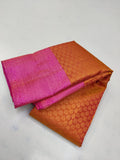 Amrutha Vaani , Yellow and Pink Kanchipuram Pure Silk Handloom sarees with 2gram Pure jari -PDS001YP