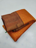 Ananada Bairavi  , Yellow and Green Kanchipuram Pure Silk Handloom sarees with 2gram Pure jari -PDS001YG